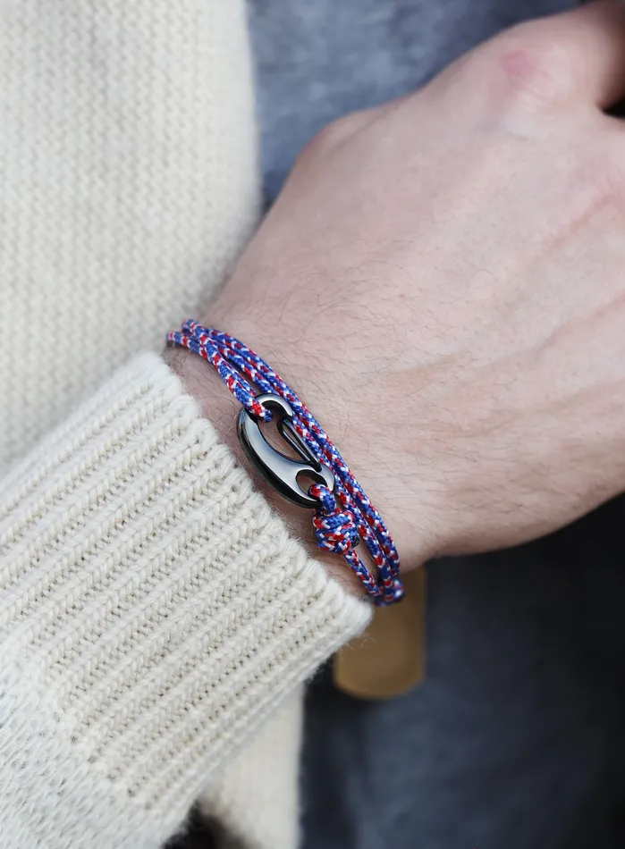 Red White Blue Tactical Cord Bracelet for Men Black Clasp We Are All Smith Bracelets