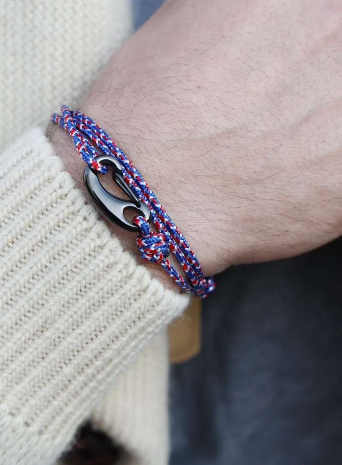 Red White Blue Tactical Cord Bracelet for Men Black Clasp We Are All Smith Bracelets