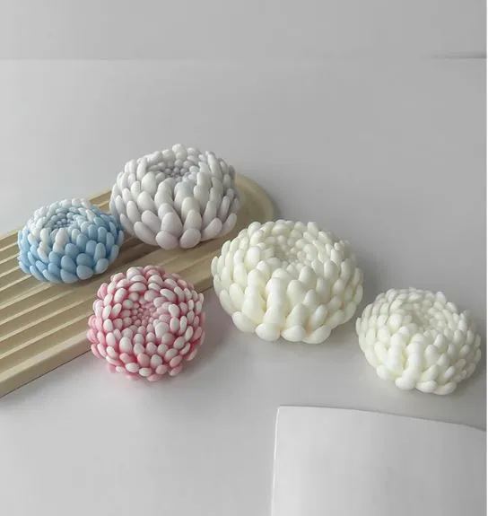 RESIN ART HUB Earrings 3D Chrysanthemum Flower Shaped Candle Silicone Mold