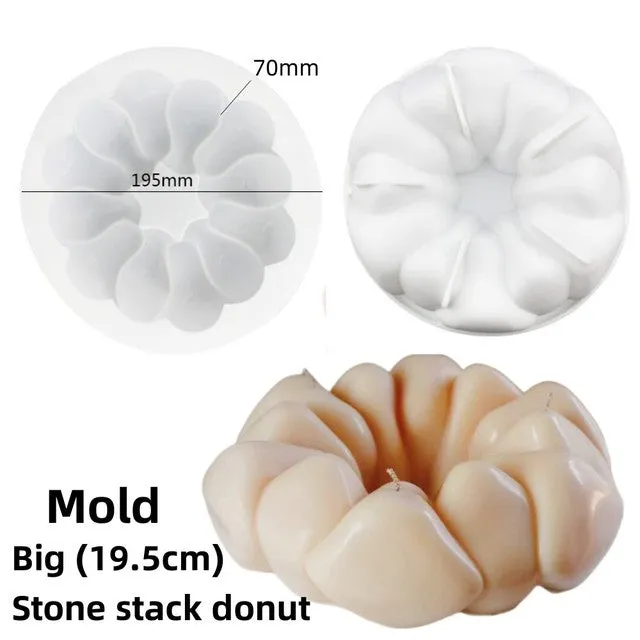 Resin Art Hub Earrings Irregular Stone Stack Candle Mold