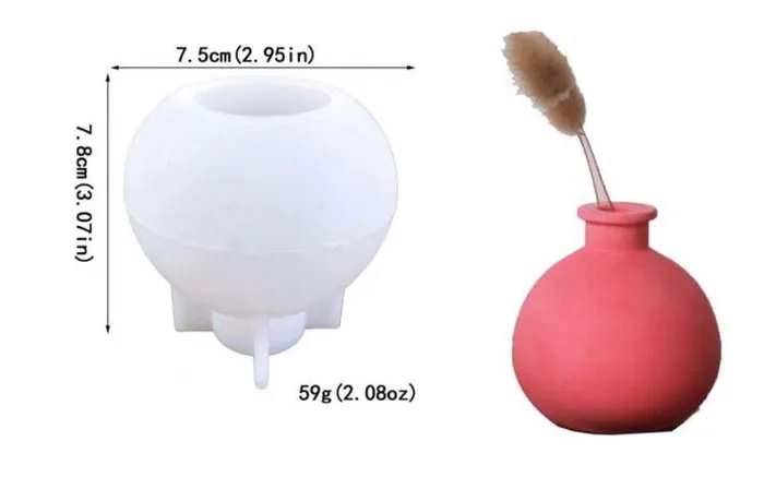 Resin Art Hub Flower Vase Decoration Silicone Mold Earrings