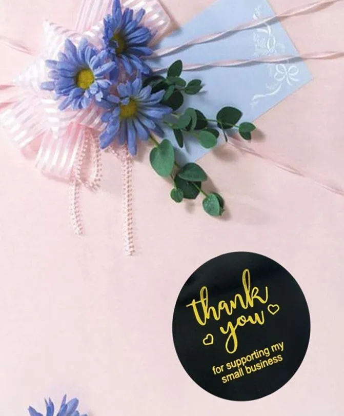 Resin Art Hub Necklaces Black Thank you Stickers for Ecom Packs