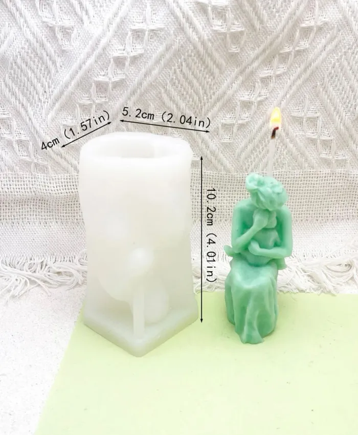 Resin Art Hub Necklaces Mother Holding Baby Candle Silicone Mold