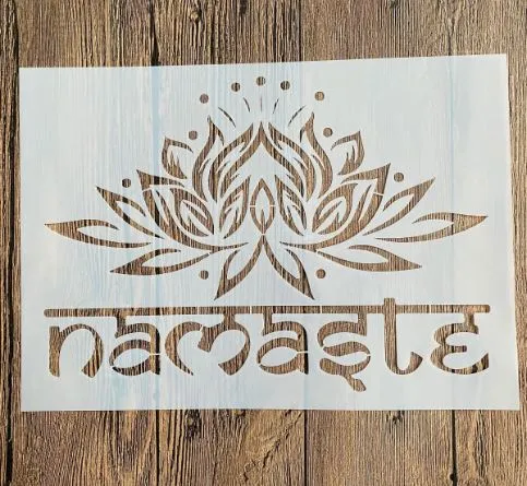 Resin Art Hub Necklaces Stencil Namaste 29 21cm for Resin Art