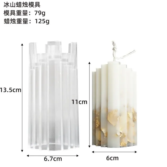 Resin Art Hub Necklaces Striped Blocks Shaped Acrylic Mold for Candle Making