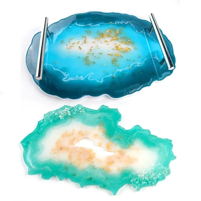 Resinarthub Necklaces Irregular shape Serving Tray Moulds with Handles Optional 9 variants Resinarthub Necklaces Irregular shape Serving Tray Moulds with Handles Optional 9 variants