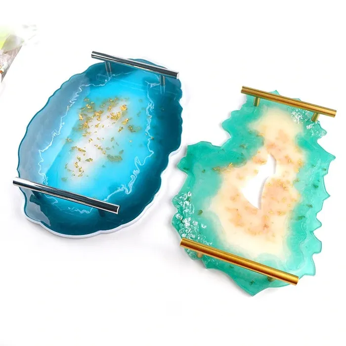 Resinarthub Necklaces Irregular shape Serving Tray Moulds with Handles Optional 9 variants