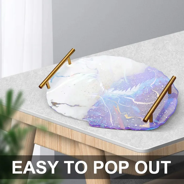 Resinarthub Necklaces Irregular shape Serving Tray Moulds with Handles Optional 9 variants