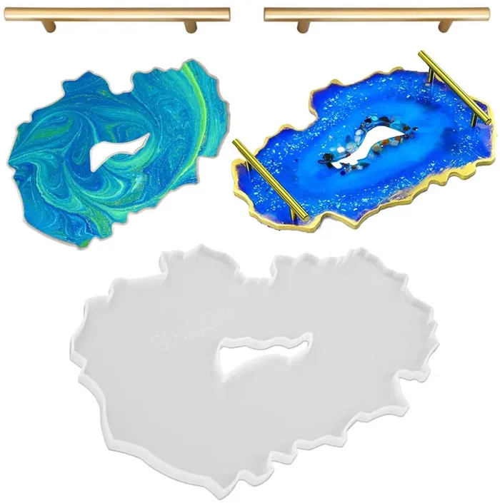 Resinarthub Necklaces Irregular shape Serving Tray Moulds with Handles Optional 9 variants
