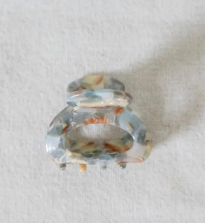 Rings Barbays Barbays Mini Oval Clip Blue Marble