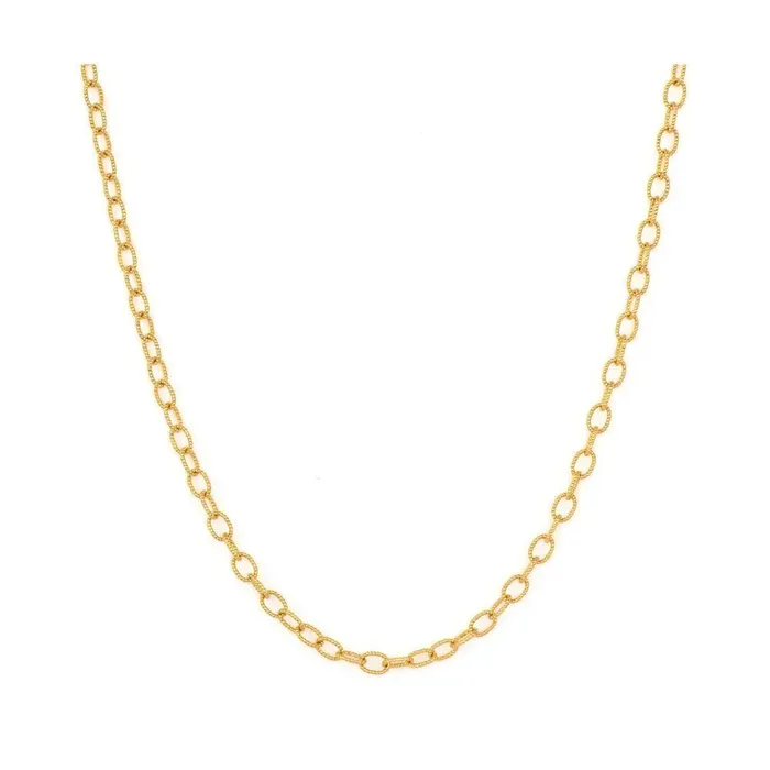 Rings Classic Medium Textured Oval Chain Three Stories Jewelry
