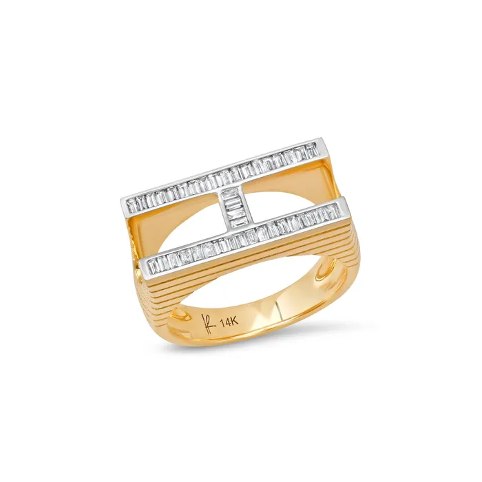 Rings Helena Rose Grandsize Full Diamond Initial Ring
