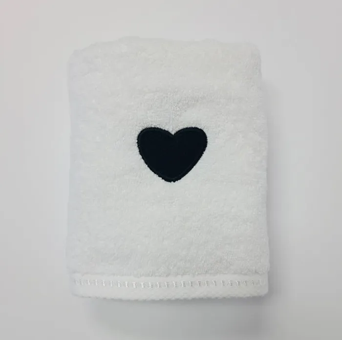 Rings Pico Charlie Co Black Heart Hand Towel White
