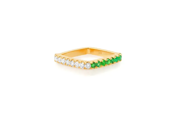 Rings Shylee Rose Diamond and Emerald Square Ring