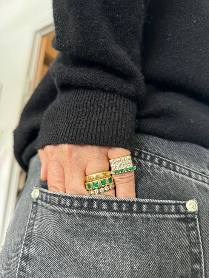 Rings Shylee Rose Diamond and Emerald Square Ring