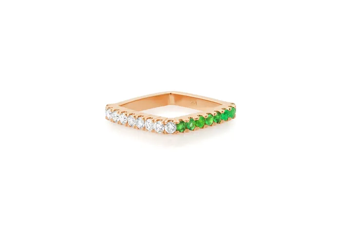 Rings Shylee Rose Diamond and Emerald Square Ring