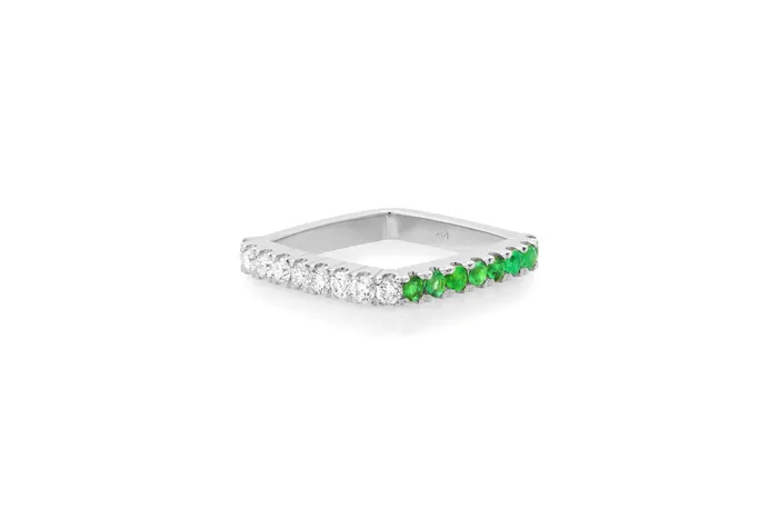 Rings Shylee Rose Diamond and Emerald Square Ring