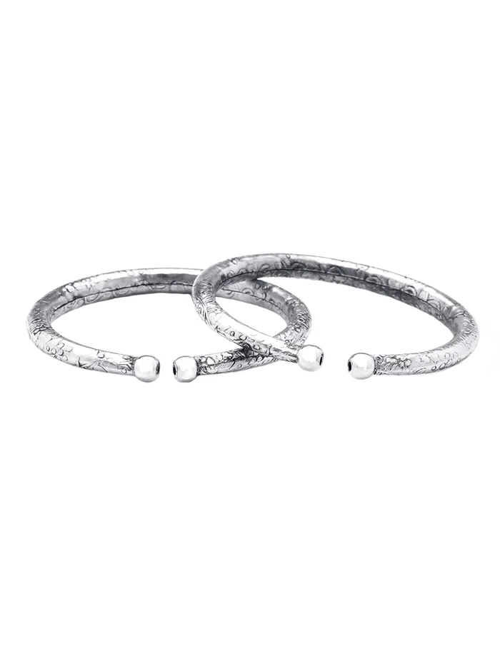 Rings Yellow Chimes Oxidised Kada Anklets for Women Silver Oxidised Traditional Tribal kada Anklets Payal for Women and Girls Yellow Chimes