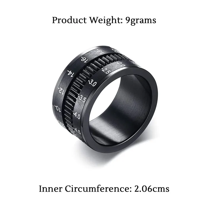 Rings Yellow Chimes Ring For Men Dull Polished Stainless Steel Ip Black Plating Spinner Band Style Ring For Men And Boys 10 Yellow Chimes