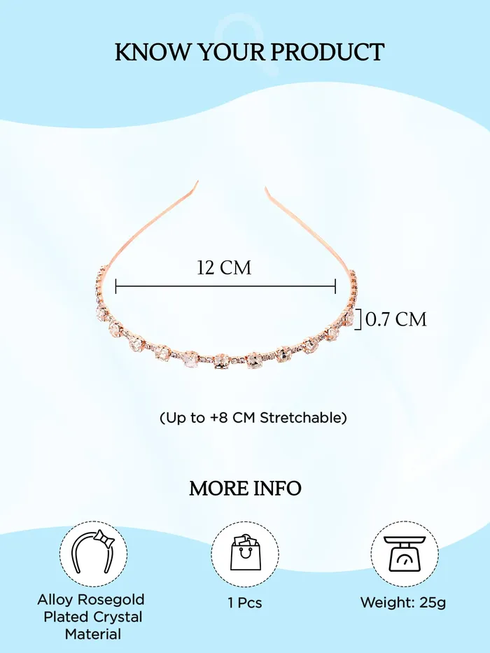 Rings Yellow Chimes Yellow Chimes Hair Band for Girls Women Hair Accessories for Women Hairband for Women Head Band Bridal Crystal Headpeice Hairband for Women Birthday Gift for Women Girls Rosegold Hair Band