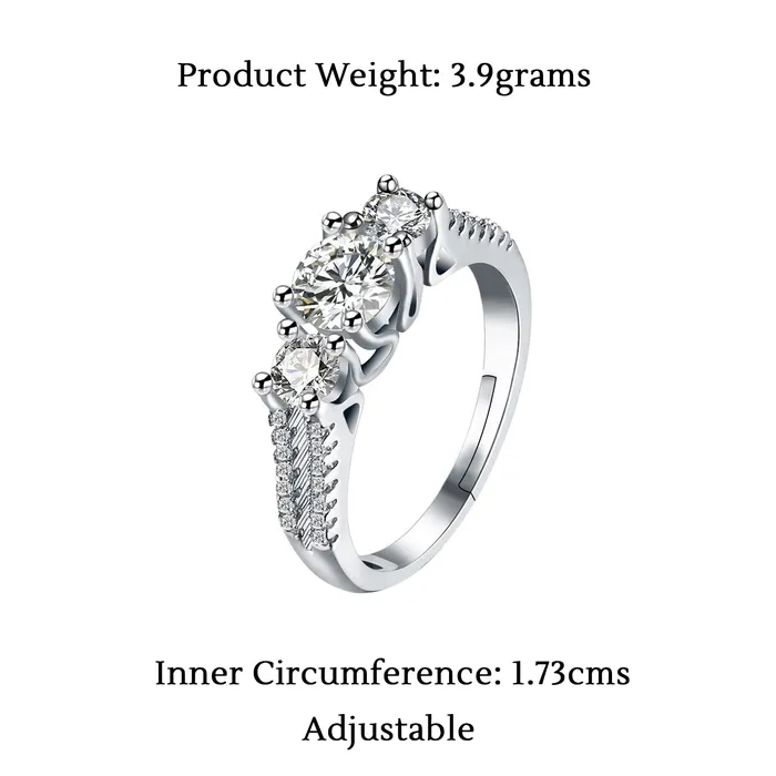 Rings Yellow Chimes Yellow Chimes Rings for Women and Girls Silver Adjustable Ring for Girls Valentine Special Silver Toned White Crystal Finger Ring for Women Birthday Gifts For Women Valentine Gift for Girls