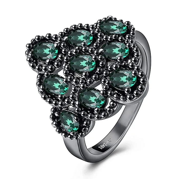 Rings Yellow Chimes Yellow Chimes Rings for Women Green Crystal Ring Black Gun Plated Ring for Women and Girls Ring Size US 6 Rings Yellow Chimes Yellow Chimes Rings for Women Green Crystal Ring Black Gun Plated Ring for Women and Girls Ring Size US 6