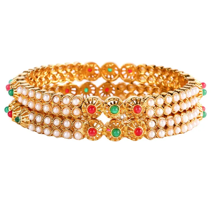 Rings Yellow Chimes Yellow Chimes Stone Work Moti Craftmanship Copper Gold Plated 2 Pc Bangles Traditional Bangle Set for Women and Girls 26 Rings Yellow Chimes Yellow Chimes Stone Work Moti Craftmanship Copper Gold Plated 2 Pc Bangles Traditional Bangle Set for Women and Girls 26