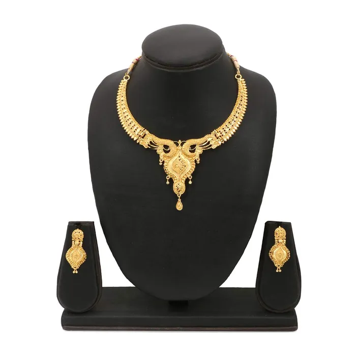 Rings Yellow Chimes Yellow Chimes Traditional Jewellery Set for Women One Gram Gold Jewellery Set Golden Choker Necklace for Women and Girls