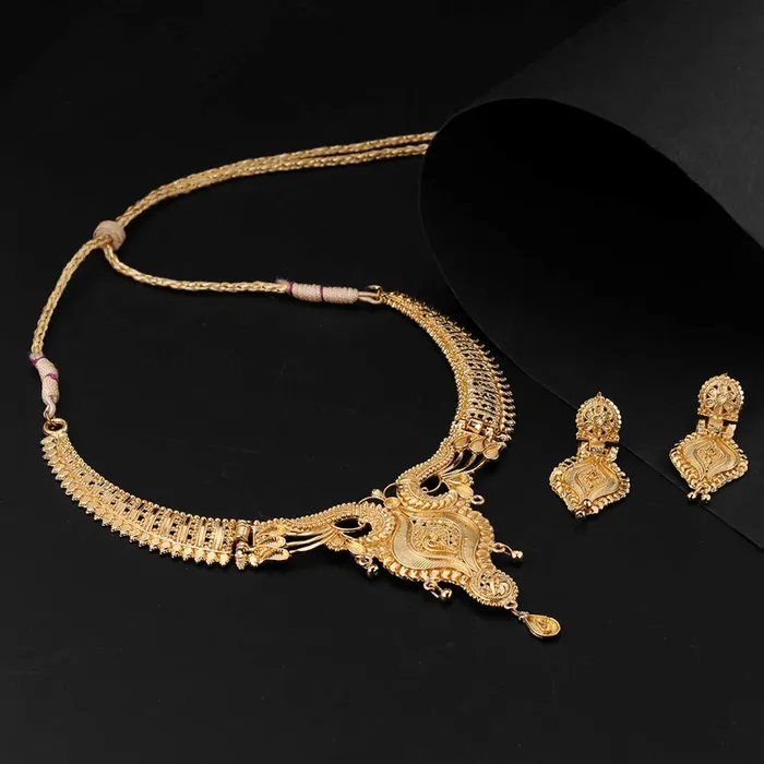 Rings Yellow Chimes Yellow Chimes Traditional Jewellery Set for Women One Gram Gold Jewellery Set Golden Choker Necklace for Women and Girls