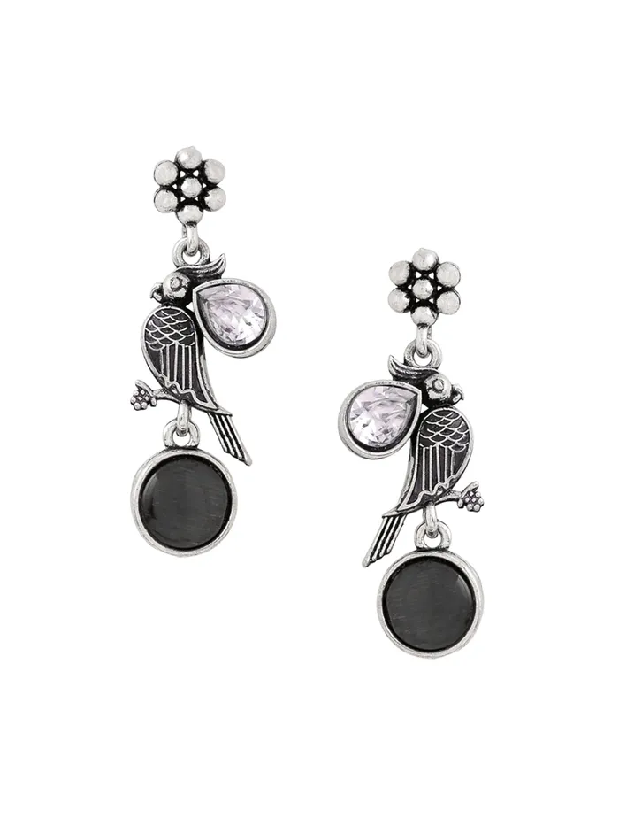 Silver Oxidised Earrings Afghani Style Black Monalisa Stone 54cm Perfect for Gifting Yellow Chimes Earrings Silver Oxidised Earrings Afghani Style Black Monalisa Stone 54cm Perfect for Gifting Yellow Chimes Earrings