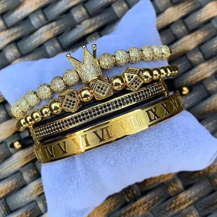 The Signature Collection Co Bracelets Royal Roman Numeral Crown Bracelet