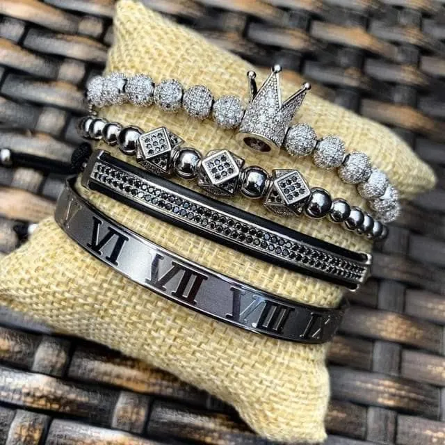 The Signature Collection Co Bracelets Royal Roman Numeral Crown Bracelet The Signature Collection Co Bracelets Royal Roman Numeral Crown Bracelet
