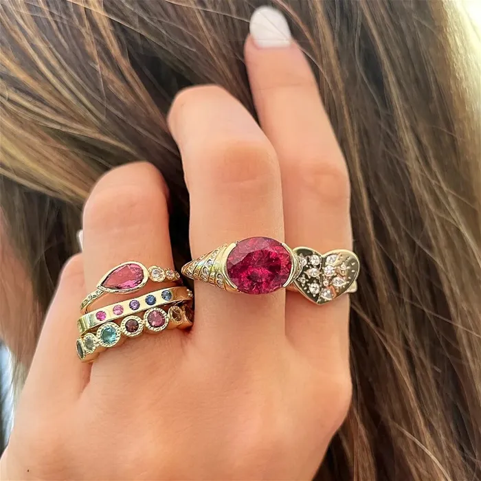 Three Stories Jewelry Rings MultiStone Square Engraved Love Band Three Stories Jewelry Rings MultiStone Square Engraved Love Band