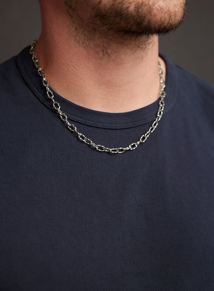 Waterproof 6mm Bevel Oval Cable Chain Necklace for Men WE ARE ALL SMITH Necklaces