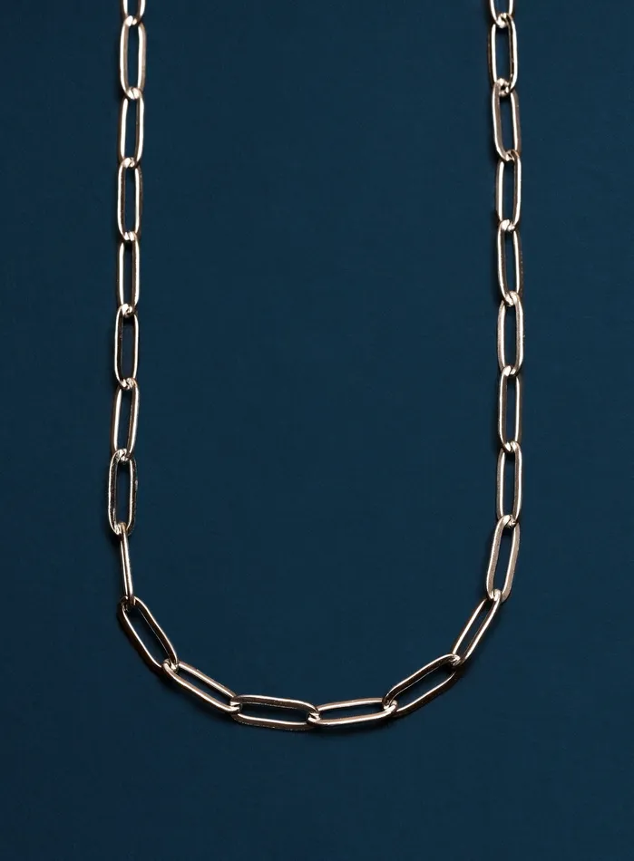 Waterproof Elongated Oval Clip Style 45mm Cable Chain WE ARE ALL SMITH Necklaces
