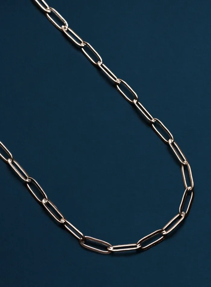 Waterproof Elongated Oval Clip Style 45mm Cable Chain WE ARE ALL SMITH Necklaces