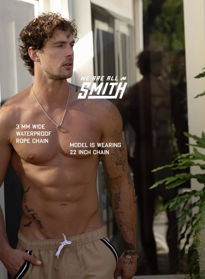 Waterproof Stainless Steel Ring Necklace for men WE ARE ALL SMITH Mens Jewelry Clothing Necklaces