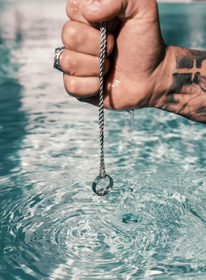 Waterproof Stainless Steel Ring Necklace for men WE ARE ALL SMITH Mens Jewelry Clothing Necklaces
