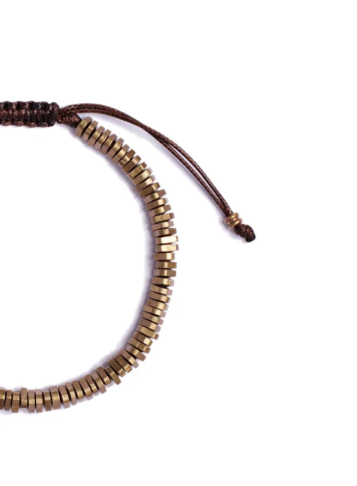 We Are All Smith Bracelets Raw Brass Triangles Beaded Mens Bracelet