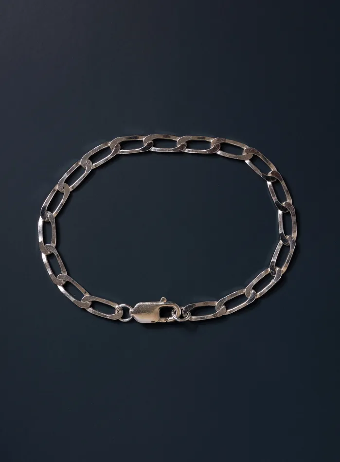 WE ARE ALL SMITH Mens Jewelry Clothing 925 Sterling Silver 6mm Elongated Curb Link Mens Chain Bracelet Bracelets