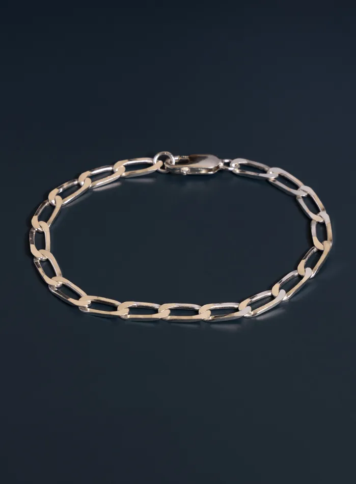 WE ARE ALL SMITH Mens Jewelry Clothing 925 Sterling Silver 6mm Elongated Curb Link Mens Chain Bracelet Bracelets