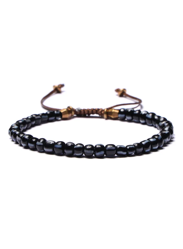 WE ARE ALL SMITH Mens Jewelry Clothing Bracelets Dark Blue Chevron Glass Bead Bracelet for Men WE ARE ALL SMITH Mens Jewelry Clothing Bracelets Dark Blue Chevron Glass Bead Bracelet for Men