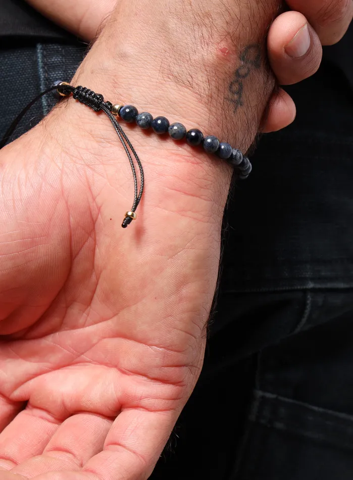 WE ARE ALL SMITH Mens Jewelry Clothing Bracelets Dumortierite Bead Bracelet for Men