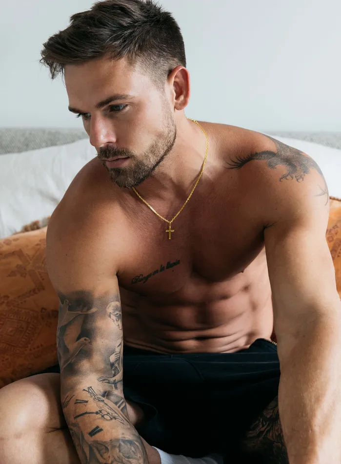 WE ARE ALL SMITH Mens Jewelry Clothing Necklaces 14k Gold Filled and Vermeil Gold Cross Cable Necklace for Men WE ARE ALL SMITH Mens Jewelry Clothing Necklaces 14k Gold Filled and Vermeil Gold Cross Cable Necklace for Men