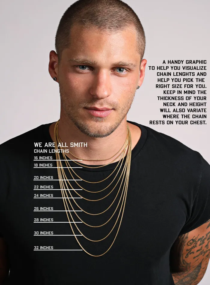 WE ARE ALL SMITH Mens Jewelry Clothing Necklaces 14k Gold Filled and Vermeil Gold Cross Cable Necklace for Men
