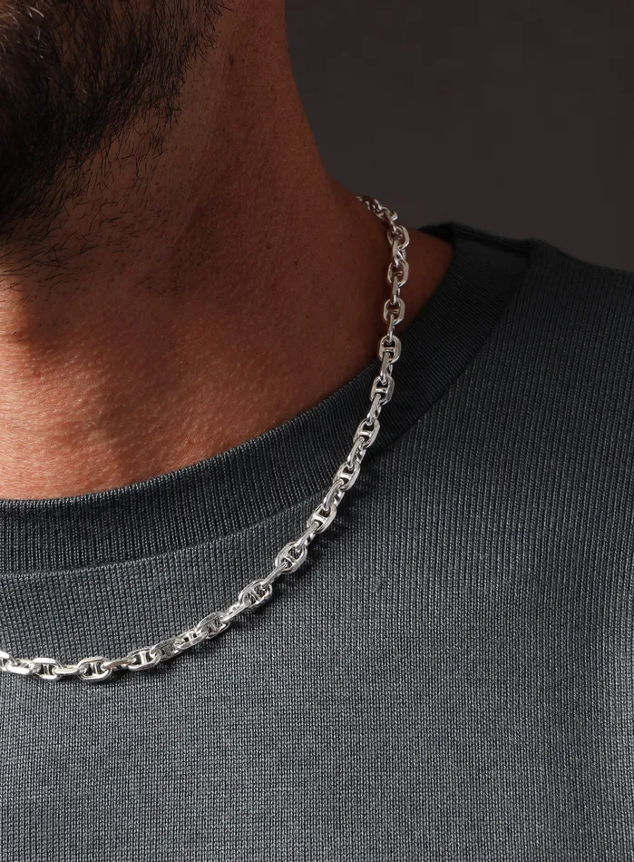 WE ARE ALL SMITH Mens Jewelry Clothing Necklaces 925 Sterling Silver Anchor Chain Necklace for Men