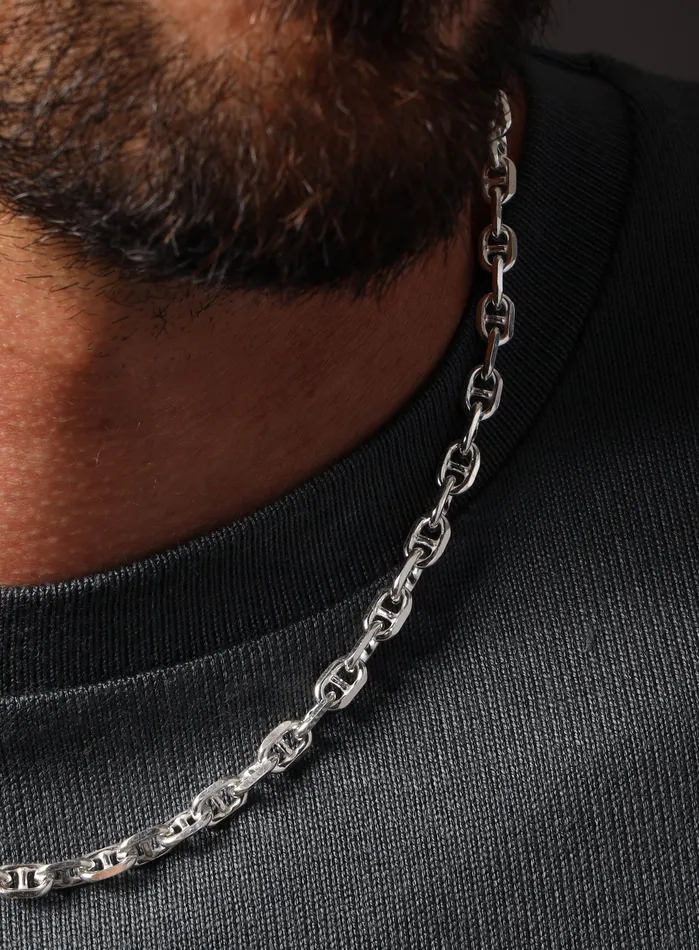 WE ARE ALL SMITH Mens Jewelry Clothing Necklaces 925 Sterling Silver Anchor Chain Necklace for Men