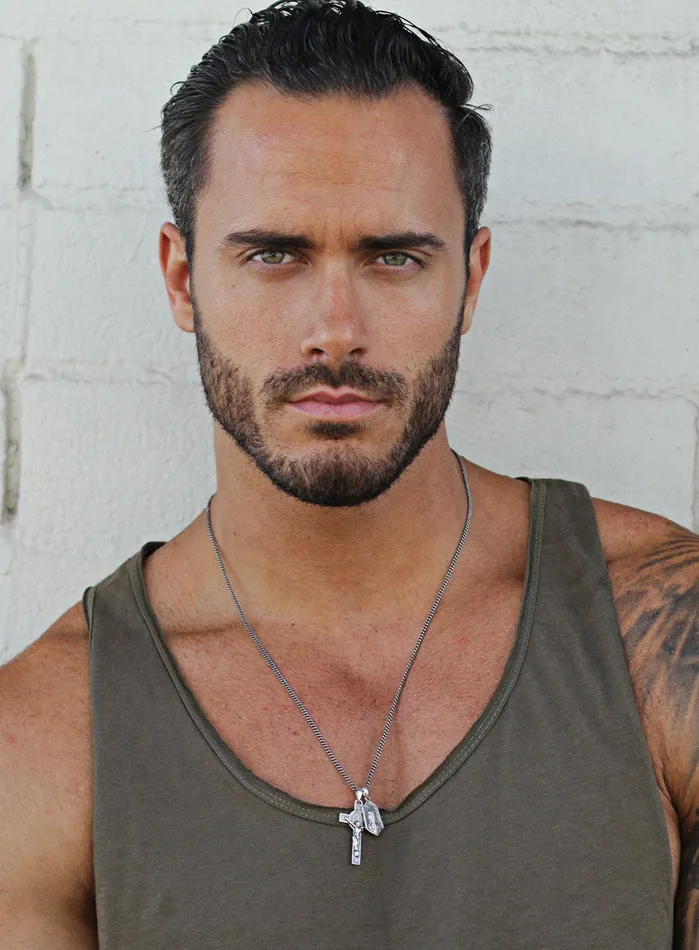 WE ARE ALL SMITH Mens Jewelry Clothing Necklaces Mens silver Crucifix and Mary medal necklace WE ARE ALL SMITH Mens Jewelry Clothing Necklaces Mens silver Crucifix and Mary medal necklace