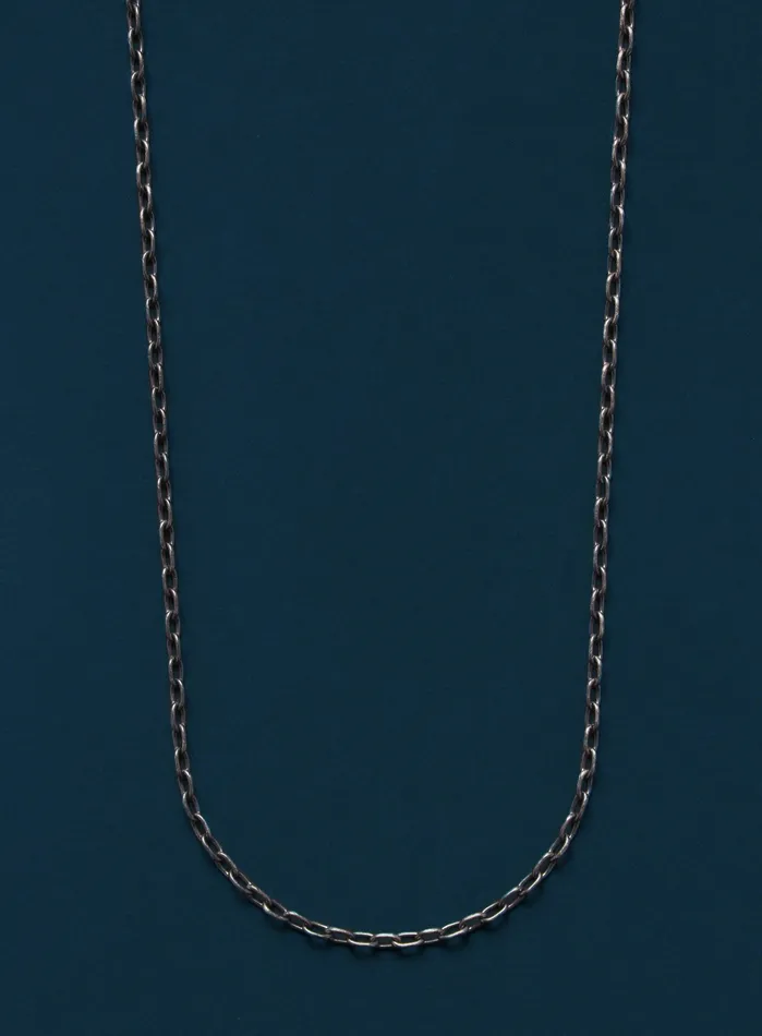 WE ARE ALL SMITH Mens Jewelry Clothing Necklaces Oxidized Sterling Silver Small Cable Chain Necklace for Men