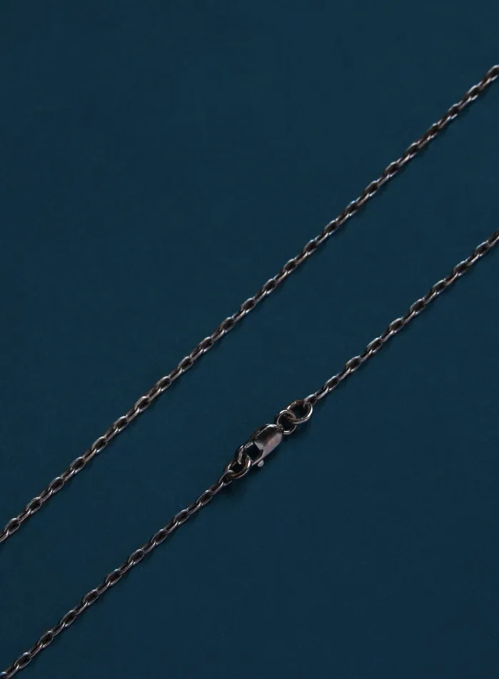 WE ARE ALL SMITH Mens Jewelry Clothing Necklaces Oxidized Sterling Silver Small Cable Chain Necklace for Men